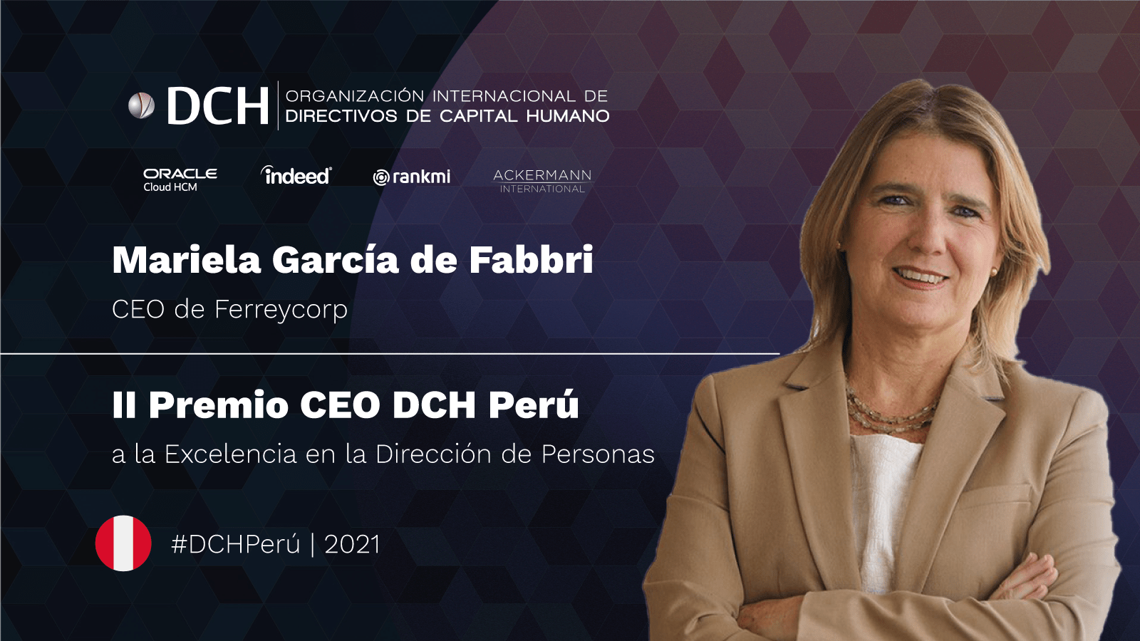 Mariela García de Fabbri, CEO de Ferreycorp, galardonada con el II Premio CEO DCH Perú Premio CEO DCH Peru