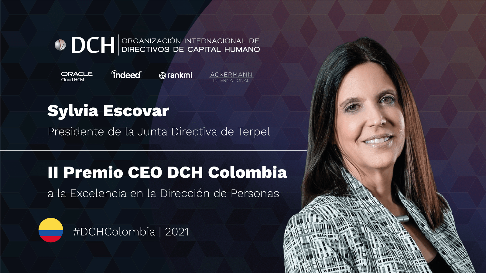 Sylvia Escovar, Miembro de la Junta Directiva de Terpel, galardonada con el II Premio CEO DCH Colombia ceo COL 1