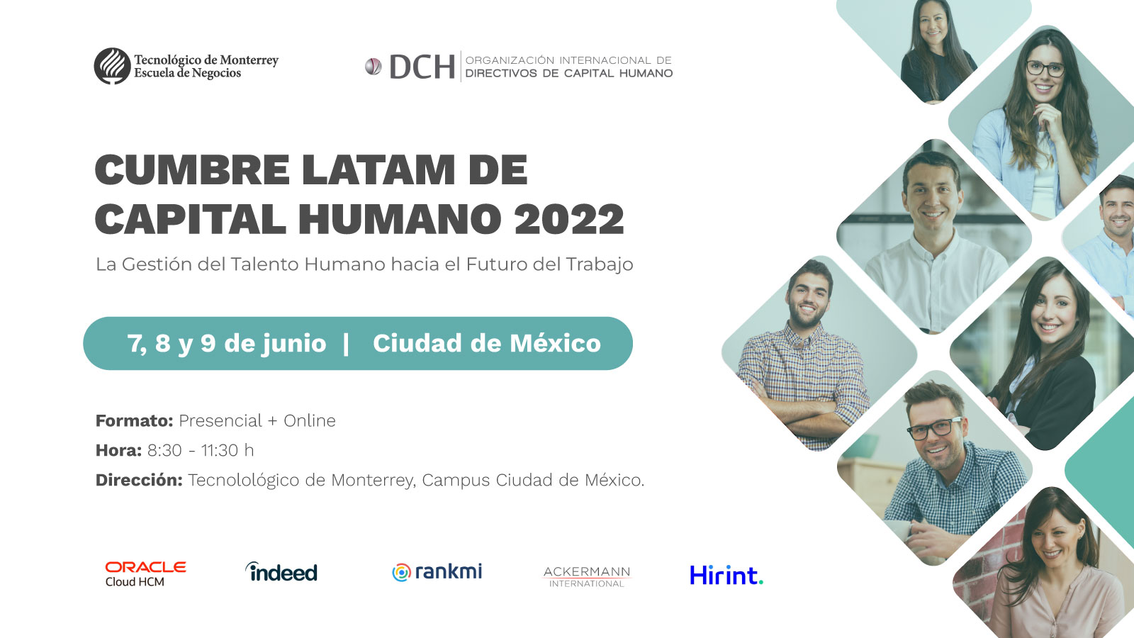 DCH en colaboración con el Tecnológico de Monterrey celebran la I Cumbre Latam de Capital Humano EDITABLE CUMBRE LATAM horizontal