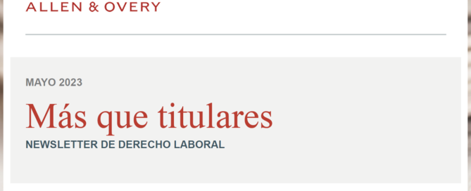 Actualidad sobre Derecho Laboral allenovery